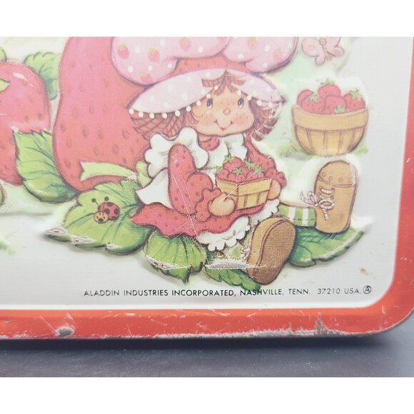 Aladdin Strawberry Shortcake Collectible Metal Lunch Box Tin & Thermos 1980 VTG - Picture 10 of 16